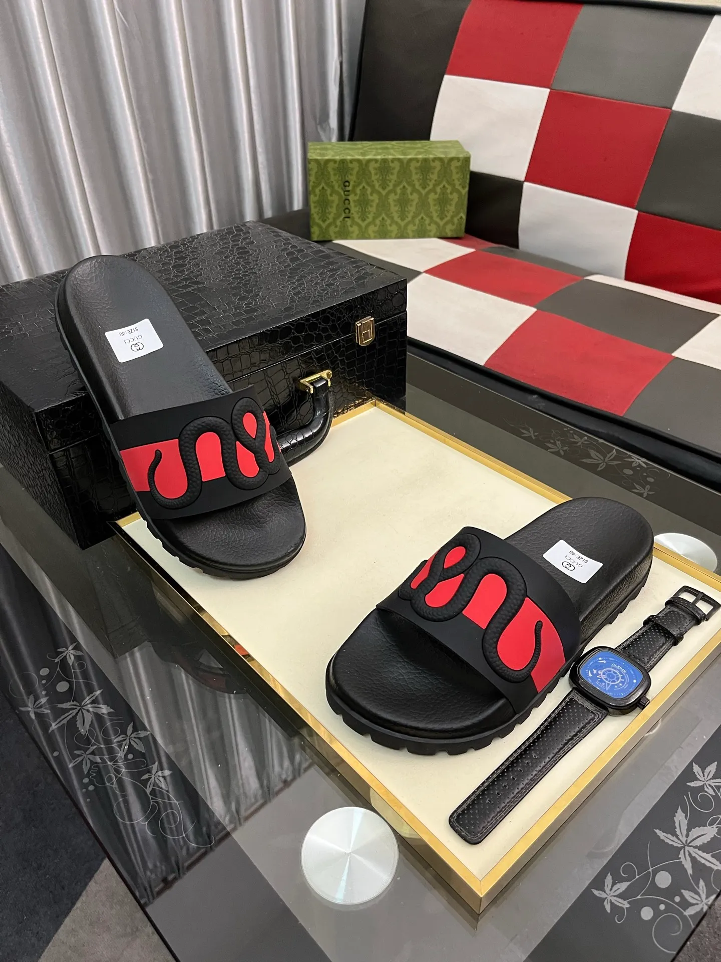 Men's men's shoes💰260⌚️⌚️ＧＵＣＣＩ.Gucci.Official website 1:1 popular slippers hot sale! Original original material 🩴 SIZE: 38-46 (45.46 non-refundable)